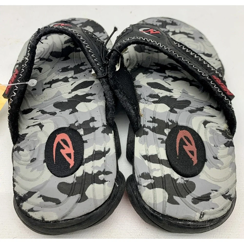 LITTLE BOYS NERF SANDALS FLIP FLOPS SHADES Black/ Light Grey Size 7/8